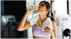 Woman drinking water